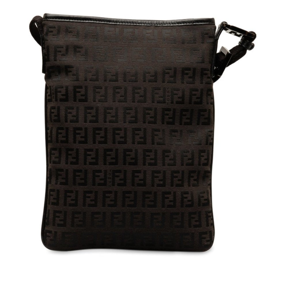 FENDI Zucchino Shoulder Bag 8BT079 Brown Canvas Leather Women's - Picture 3 of 9